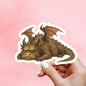 Grumpy Dragon Sticker, dragon Vinyl Sticker, Fantasy Bookish Merch, Book Lover Gift, e-reader sticker, Kindle Stickers, bookish gift