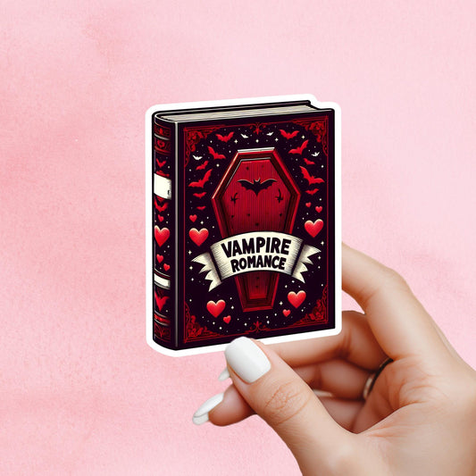 Vampire romance Sticker, vampire sticker, book trope, Halloween Vinyl Sticker,Kindle Sticker, Bookish Gift, spooky sticker, horror sticker