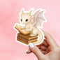White Dragon Sticker, dragon Vinyl Sticker, Fantasy Bookish Merch, Book Lover Gift, e-reader sticker, Kindle Stickers, Booktok sticker