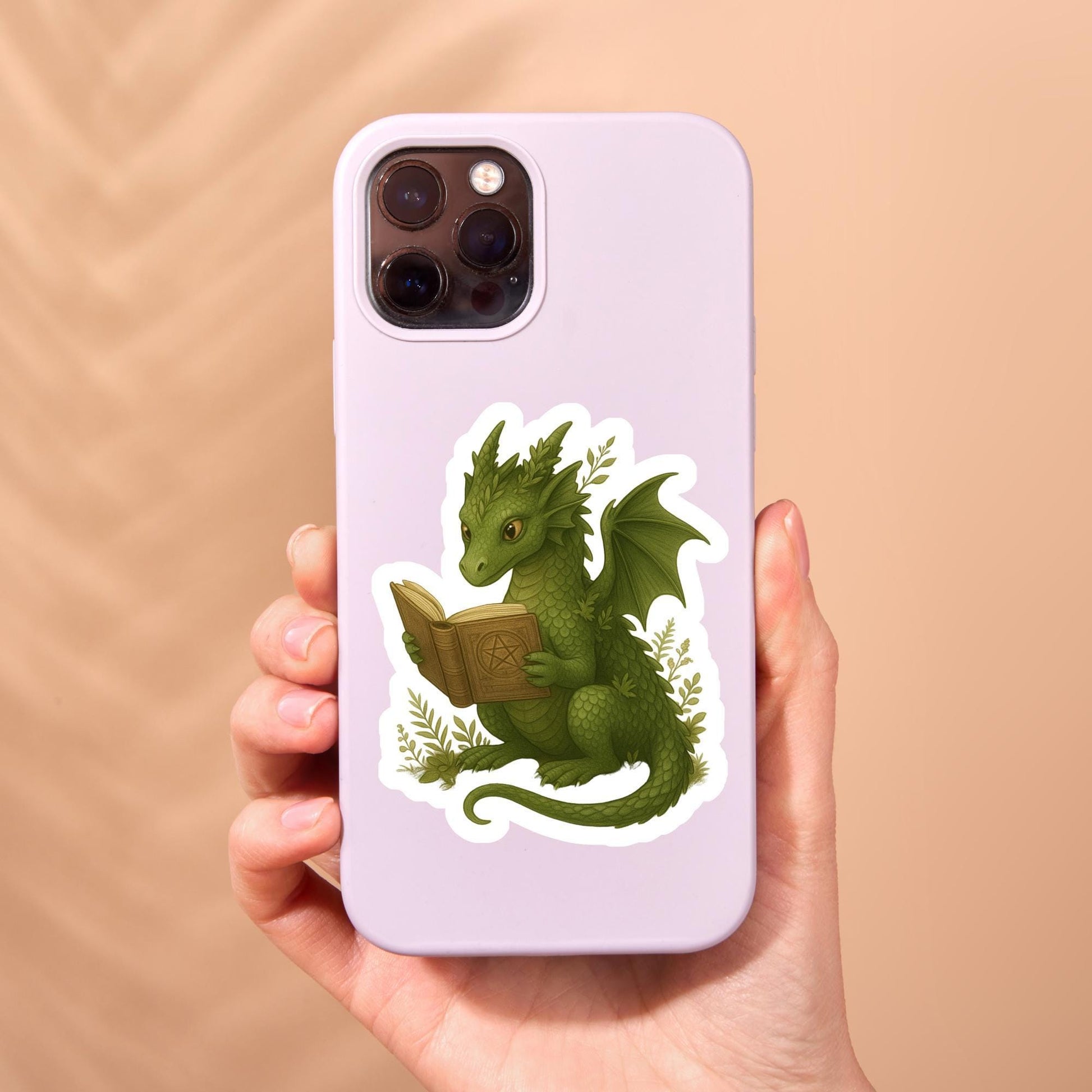 Green Dragon Book Sticker, Cute Vinyl Sticker, Fantasy Bookish Merch, Book Lover Gift, e-reader Kindle Stickers, Reading Lover, Booktok