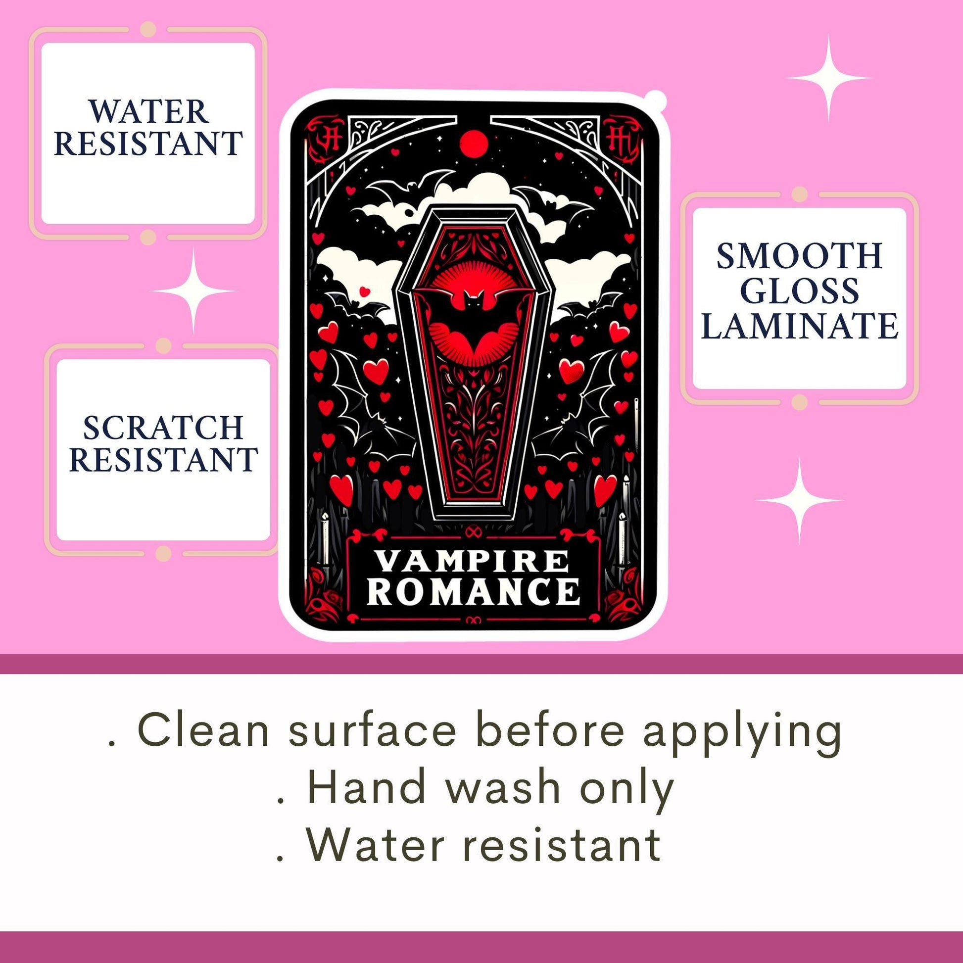 Vampire romance Sticker, vampire sticker, book trope, Halloween Vinyl Sticker,Kindle Sticker, Bookish Gift, spooky sticker, horror sticker