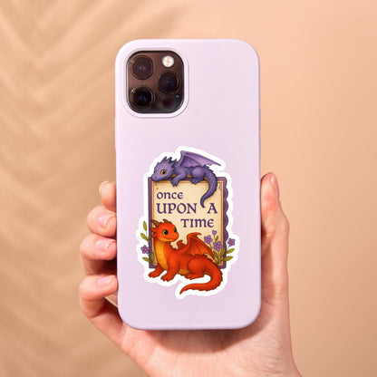 Golden Book Sticker, once upon a time sticker, fantasy Vinyl Sticker, Fantasy Bookish Merch, Book Lover Gift, e-reader Kindle Stickers,