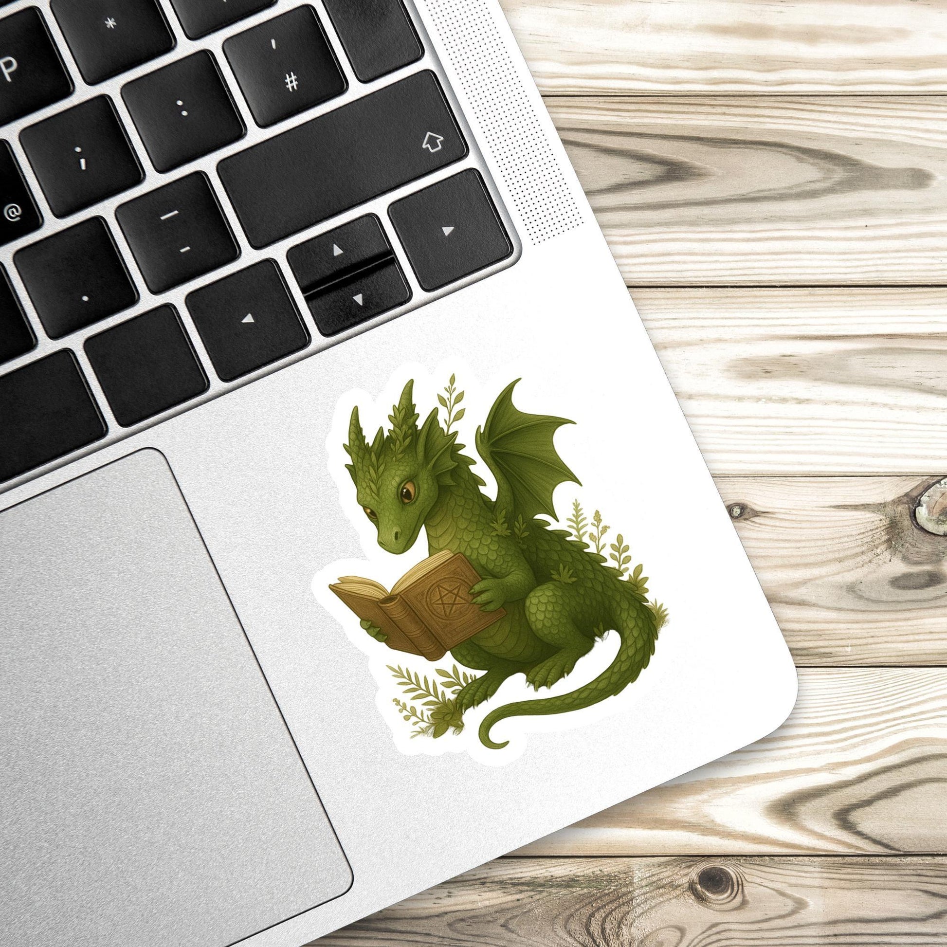 Green Dragon Book Sticker, Cute Vinyl Sticker, Fantasy Bookish Merch, Book Lover Gift, e-reader Kindle Stickers, Reading Lover, Booktok