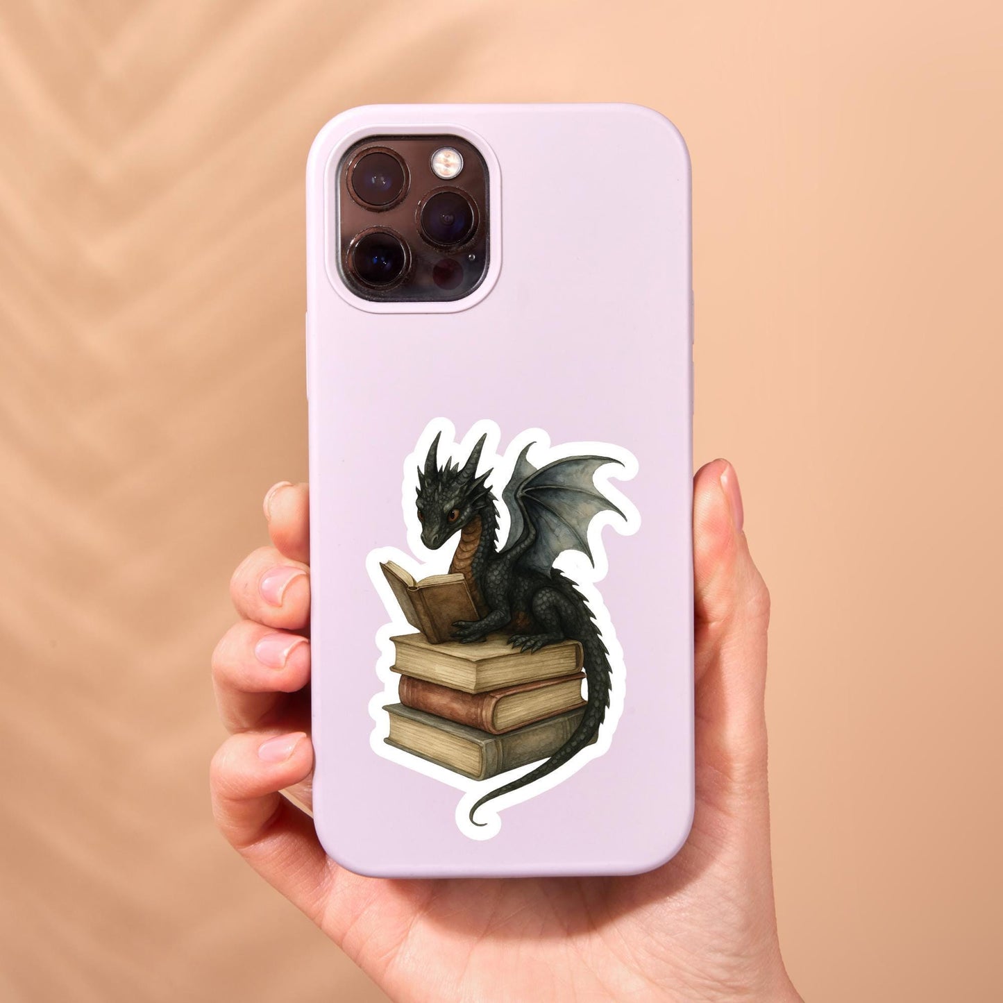 Black Dragon Book Sticker, witch Sticker, gothic sticker, Fantasy Bookish Merch, Book Lover Gift, e-reader Kindle Stickers, Reading Lover,