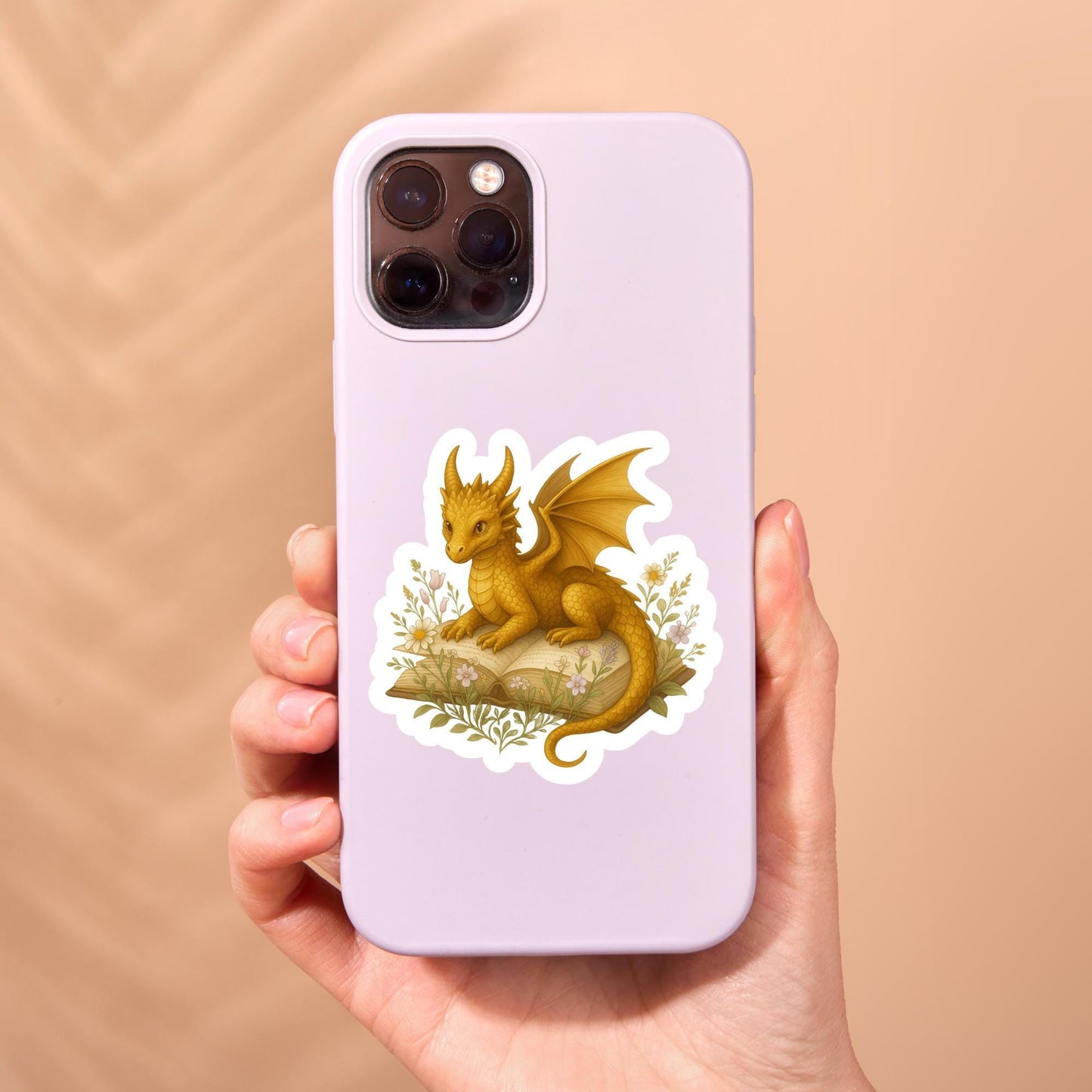 Golden Dragon Book Sticker, Cute Vinyl Sticker, Fantasy Bookish Merch, Book Lover Gift, e-reader Kindle Stickers, Reading Lover, Booktok