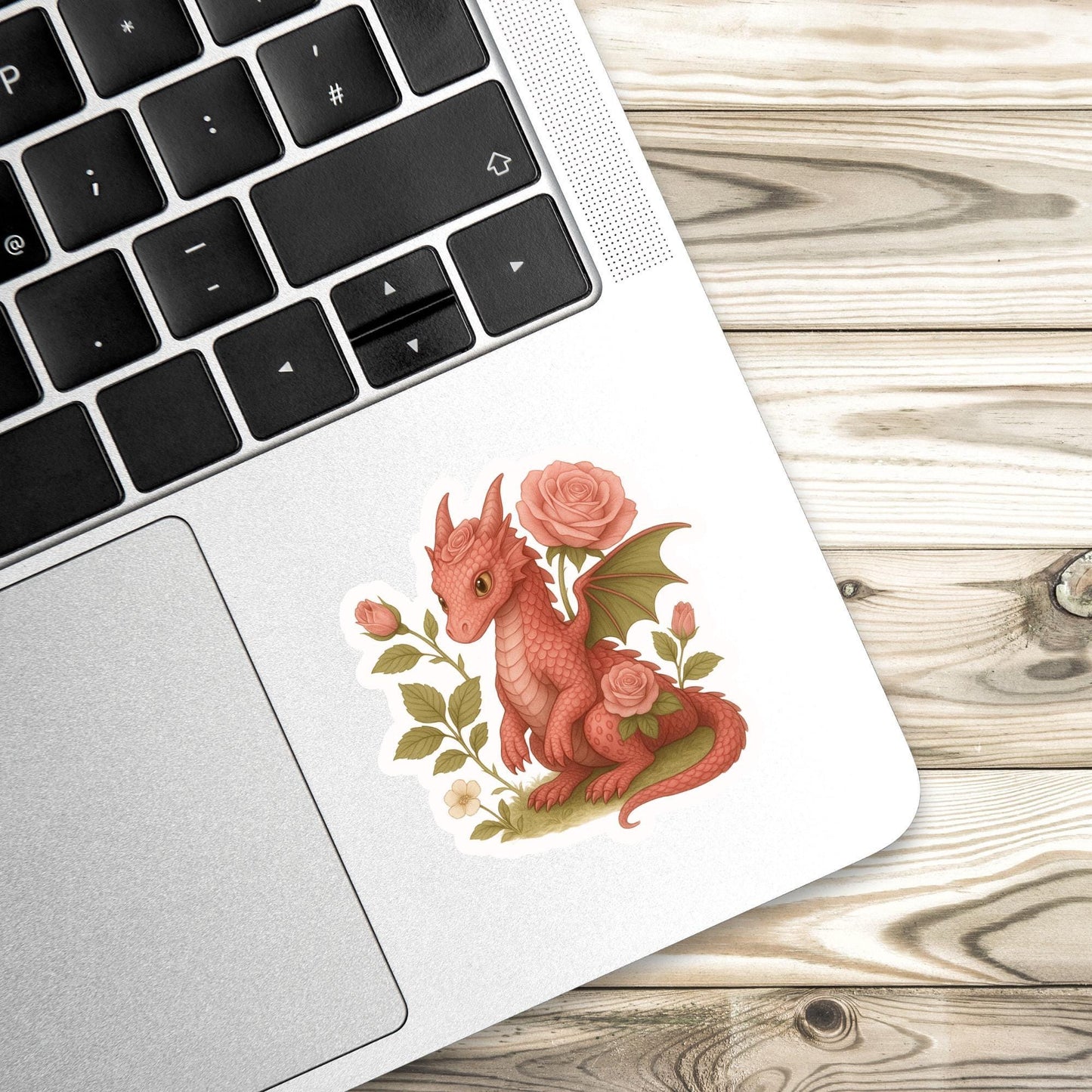 Rose Dragon Book Sticker, Cute Vinyl Sticker, Fantasy Bookish Merch, Book Lover Gift, e-reader Kindle Stickers, Reading Lover, Booktok