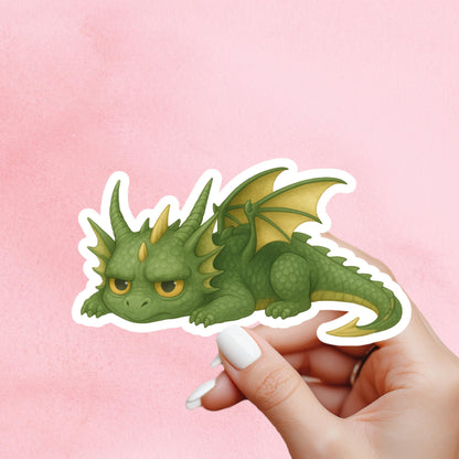 Grumpy Dragon Sticker, dragon Vinyl Sticker, Fantasy Bookish Merch, Book Lover Gift, e-reader sticker, Kindle Stickers, bookish gift