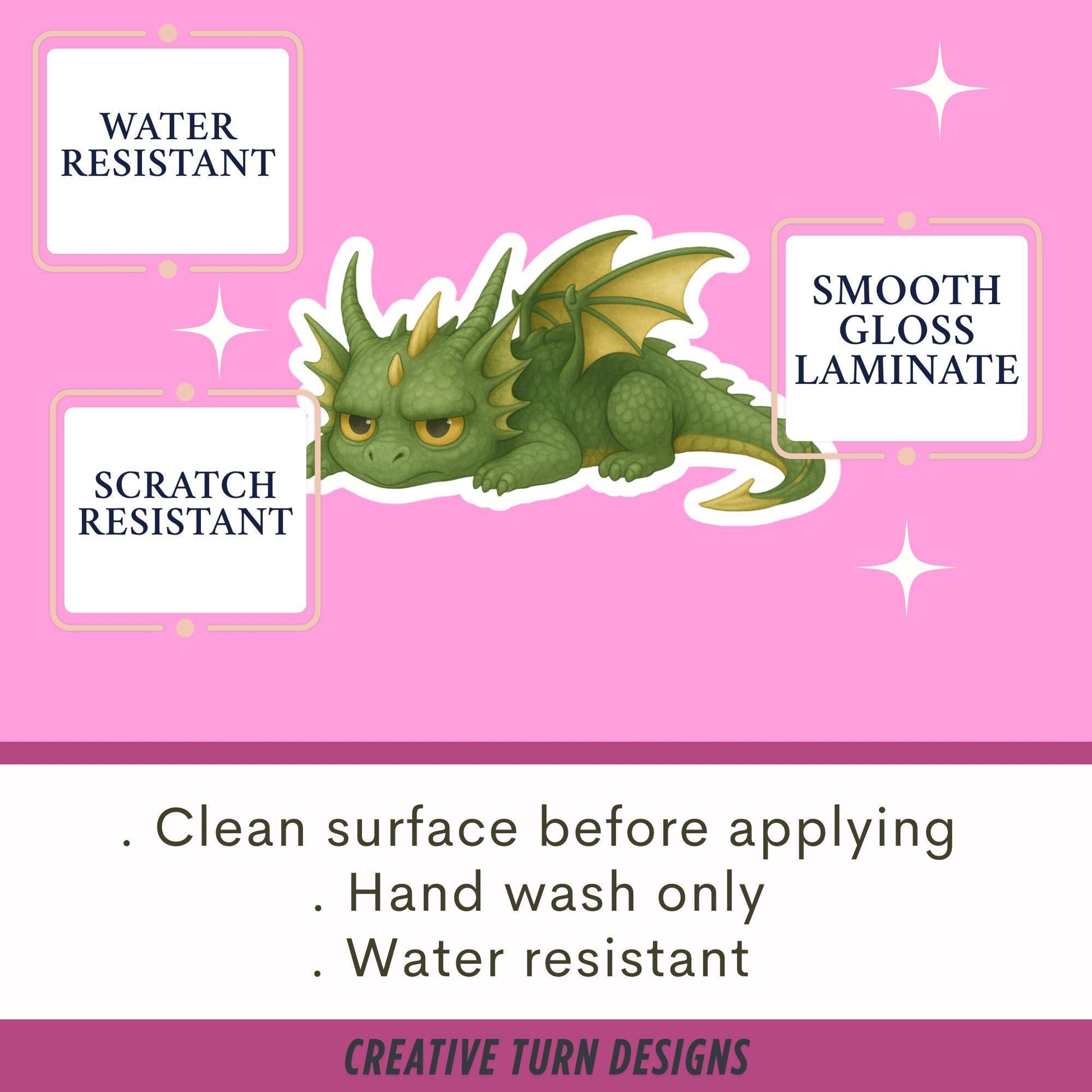 Grumpy Dragon Sticker, dragon Vinyl Sticker, Fantasy Bookish Merch, Book Lover Gift, e-reader sticker, Kindle Stickers, bookish gift