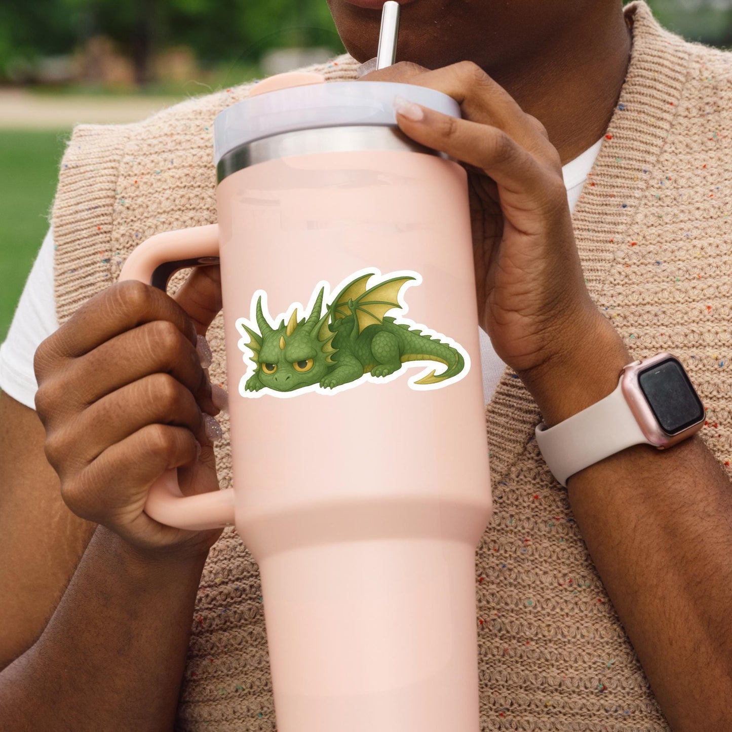 Grumpy Dragon Sticker, dragon Vinyl Sticker, Fantasy Bookish Merch, Book Lover Gift, e-reader sticker, Kindle Stickers, bookish gift