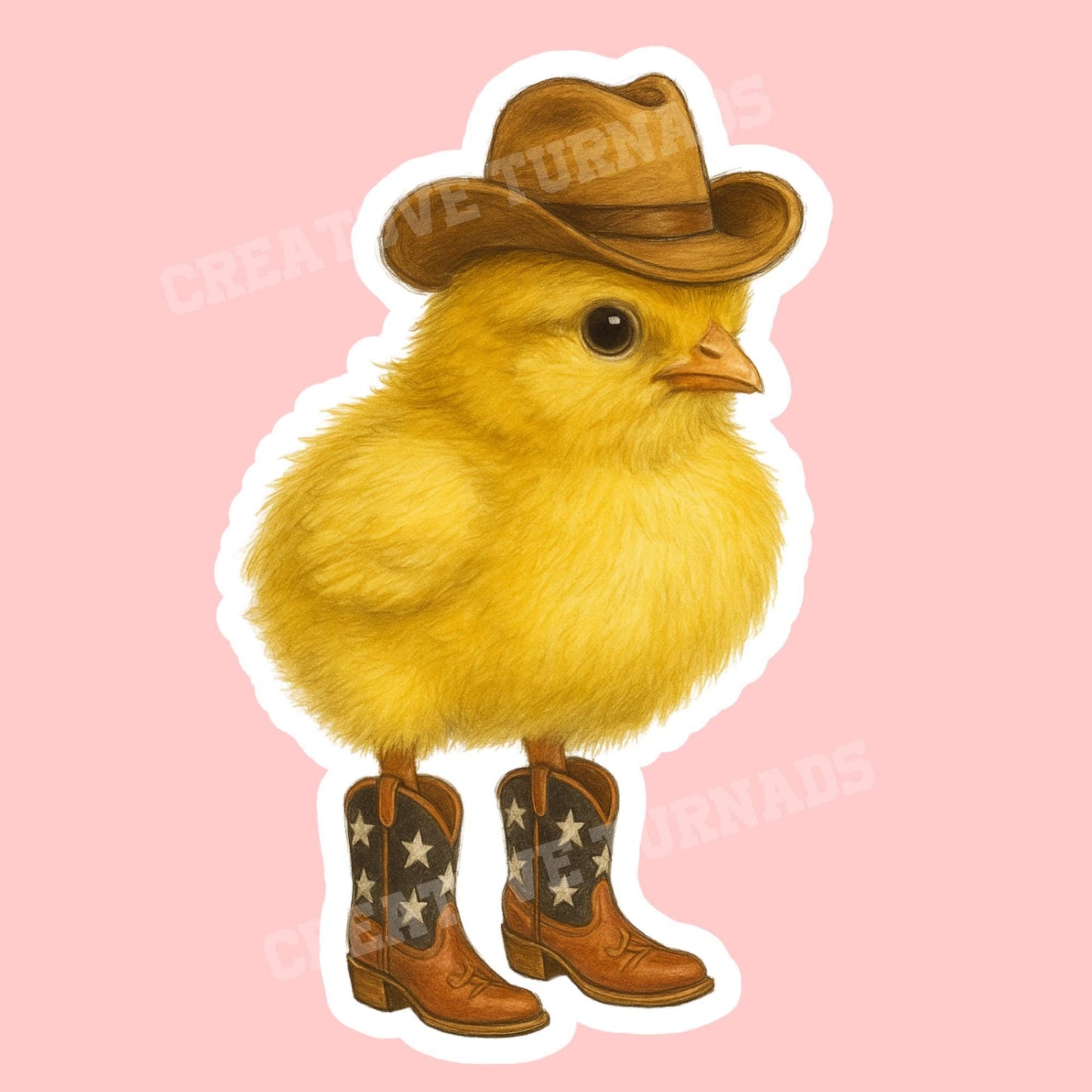 Cowboy chicken Sticker, little bird sticker, Wildlife sticker, nature sticker, cowboy boots sticker, chicken sticker, cute chicken sticker,