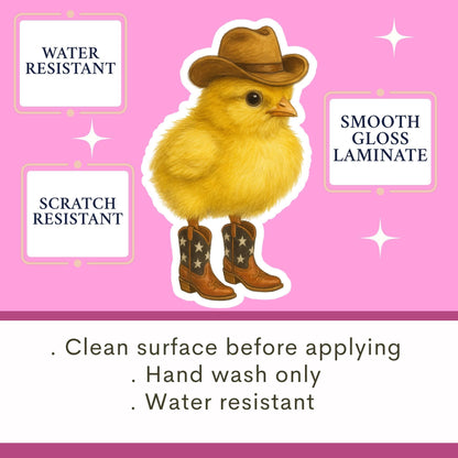 Cowboy chicken Sticker, little bird sticker, Wildlife sticker, nature sticker, cowboy boots sticker, chicken sticker, cute chicken sticker,