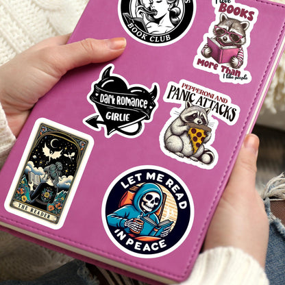 Let me read in peace, TBR, skeleton sticker, sticker, book sticker, kindle sticker, bookish sticker, stickers for kindle,