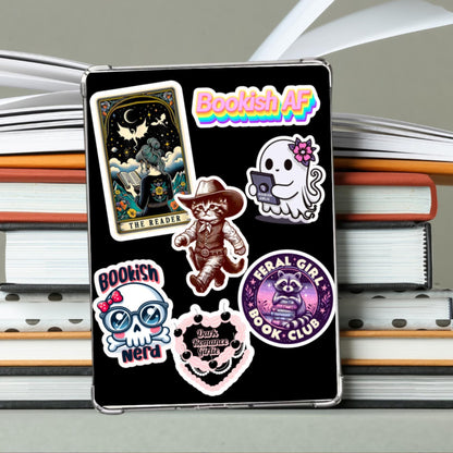 Let me read in peace, TBR, skeleton sticker, sticker, book sticker, kindle sticker, bookish sticker, stickers for kindle,