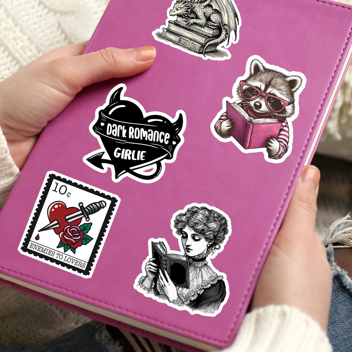 Vintage woman reading sticker, Bookish girlie sticker, kindle sticker, book sticker, kindle sticker, bookish sticker, stickers for kindle