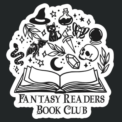 Fantasy Book Club sticker, booktok sticker, Kindle sticker, kindle addict, bookish sticker, book lover sticker, book stickers for kindle