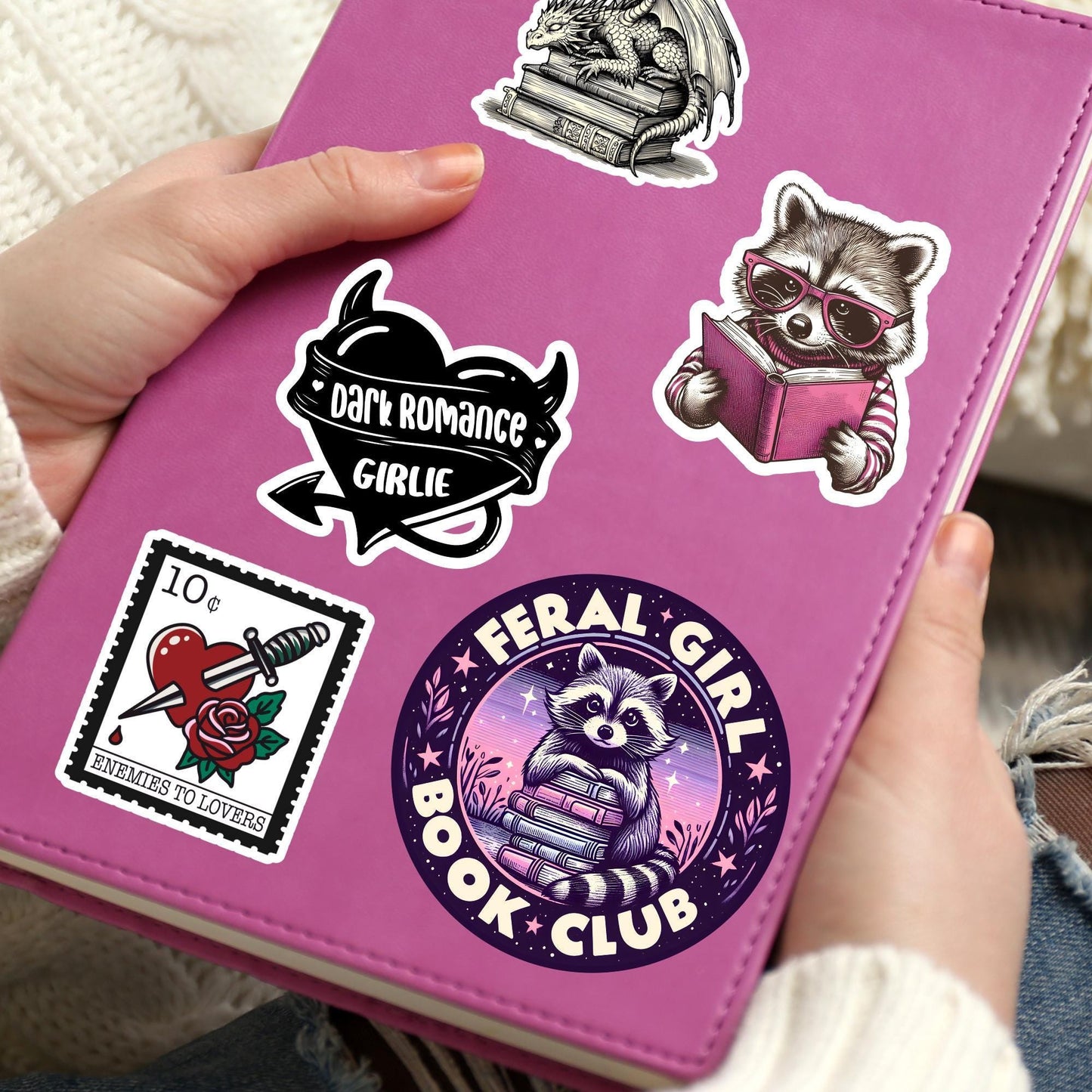 Feral girl book club sticker, bookish girlie sticker, kindle sticker, book sticker, kindle sticker, bookish sticker, book stickers