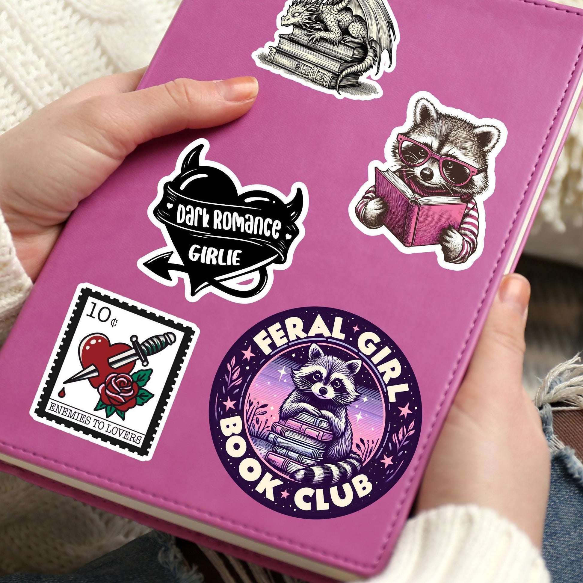Feral girl book club sticker, bookish girlie sticker, kindle sticker, book sticker, kindle sticker, bookish sticker, book stickers