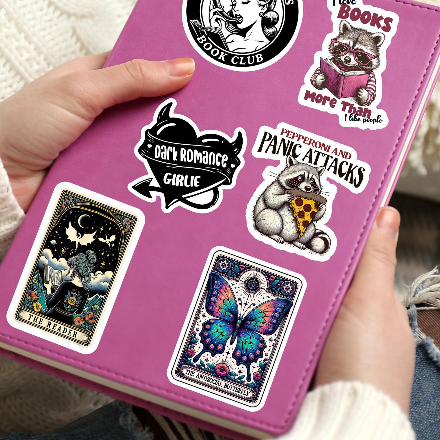 Antisocial butterfly sticker, booktok sticker, Kindle sticker, tarot sticker, bookish sticker, book lover sticker,