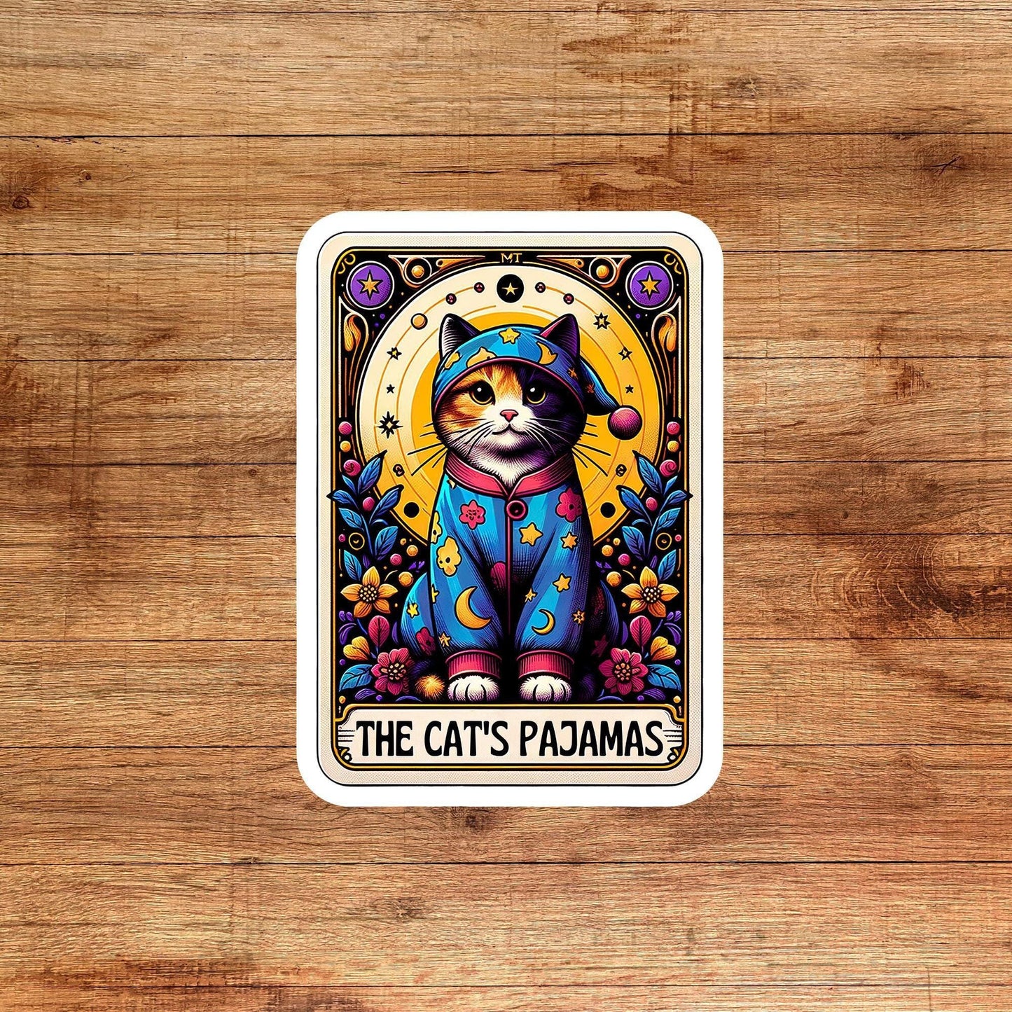 Cats pyjamas sticker, sticker, booktok sticker, Kindle sticker, tarot sticker, bookish sticker, book lover sticker