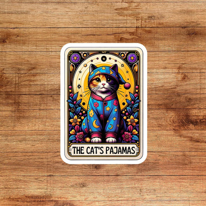Cats pyjamas sticker, sticker, booktok sticker, Kindle sticker, tarot sticker, bookish sticker, book lover sticker