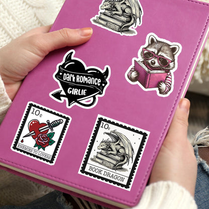 Fantasy reader sticker, troupe sticker, kindle sticker, book sticker, kindle sticker, bookish sticker, book stickers, book dragon sticker