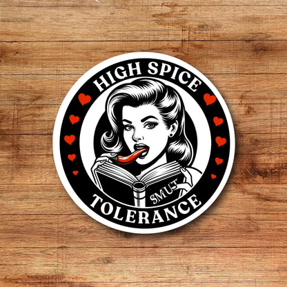 High spice tolerance, spicy reader, smut, trendy vintage, smut sticker, holographic, book sticker, kindle sticker, stickers for kindle,