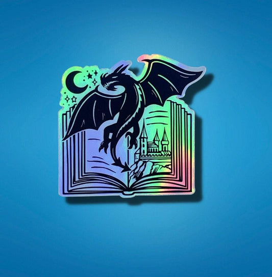 Dragon stickerbooktok sticker, holographic, Kindle Sticker, fourth wing, bookish sticker, book dragon, book stickers, book stickers kindle