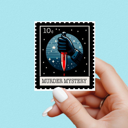 Murder mystery sticker, troupe sticker, book stamp sticker, kindle sticker, book sticker, kindle sticker, bookish sticker, book stickers,