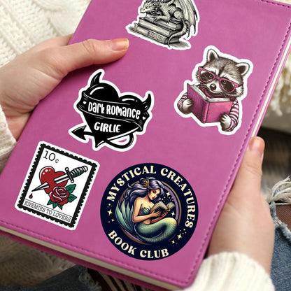 Mystical creatures bookclub sticker, mermaid sticker, book sticker, kindle sticker, bookish sticker, book stickers, book merch