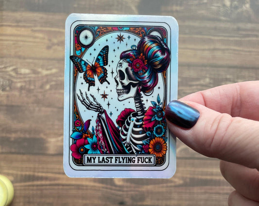 Last flying fuck sticker, booktok sticker, Kindle sticker, tarot sticker, bookish sticker, book lover sticker,