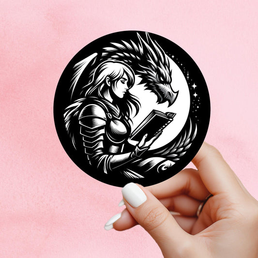 Dragon Sticker, one more chapter Sticker, gothic sticker, Fantasy Bookish Merch, Book Lover Gift, e-reader Kindle Stickers, Reading Lover,
