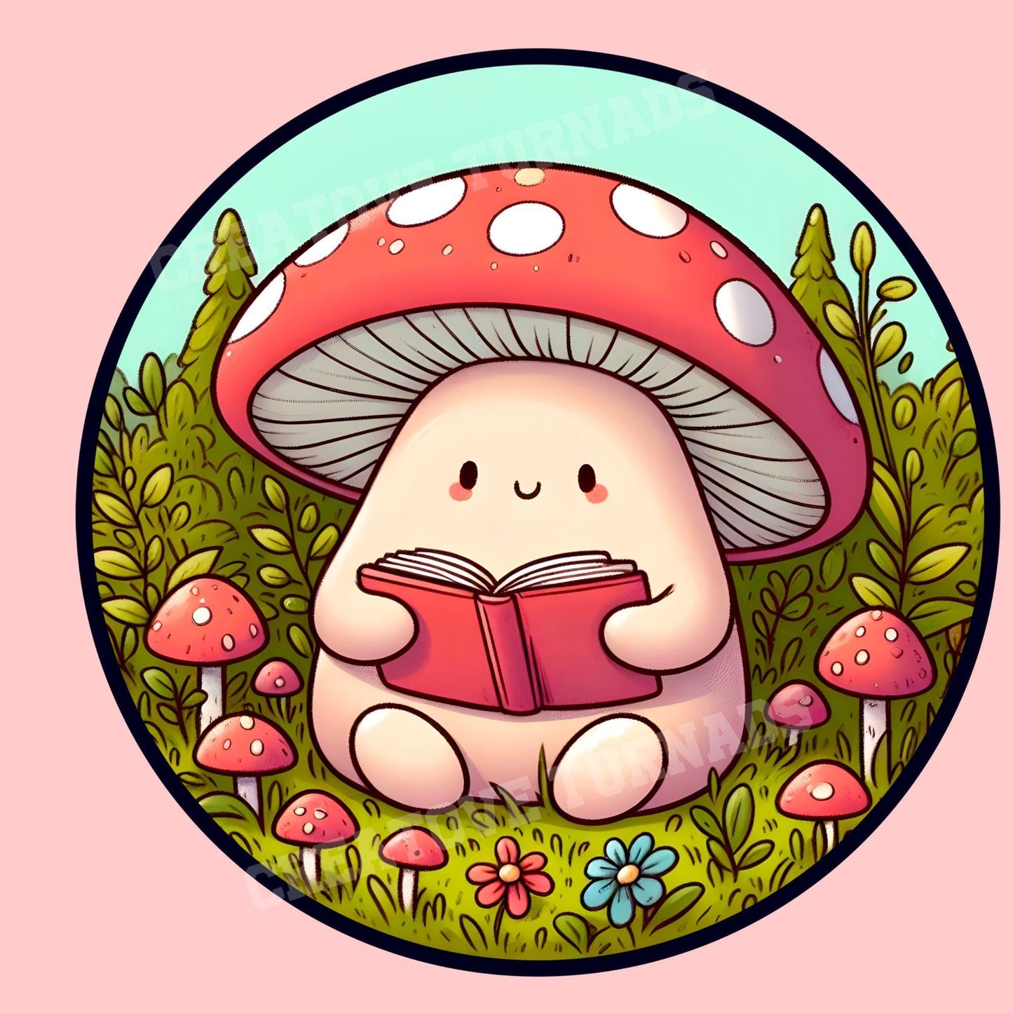 Bookish sticker, mushroom reading sticker, kindle sticker, book sticker, kindle sticker, bookish sticker, book stickers, stickers for kindle
