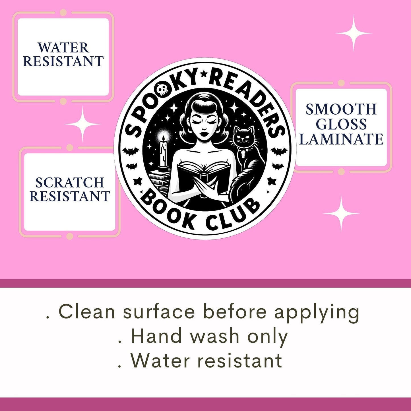 Spooky readers book club sticker, Black cat sticker, Halloween sticker, spooky sticker, book sticker, kindle sticker, bookish sticker,