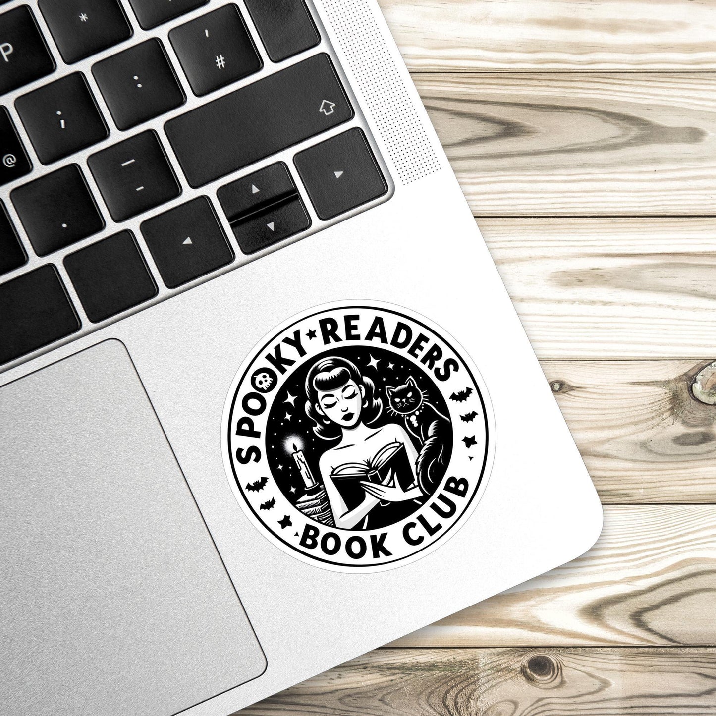 Spooky readers book club sticker, Black cat sticker, Halloween sticker, spooky sticker, book sticker, kindle sticker, bookish sticker,