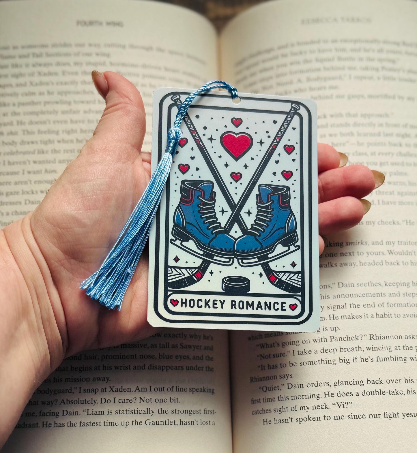 Hockey Romance bookmark, romance bookmark, Bookmark, holographic bookmark, Gothic Bookmark, Booktok Bookmark, Bookish Gifts, romance reader