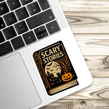 Spooky book sticker, Skeleton sticker, Halloween sticker, fall sticker, kindle sticker, gothic sticker, bookish sticker, spooky reader