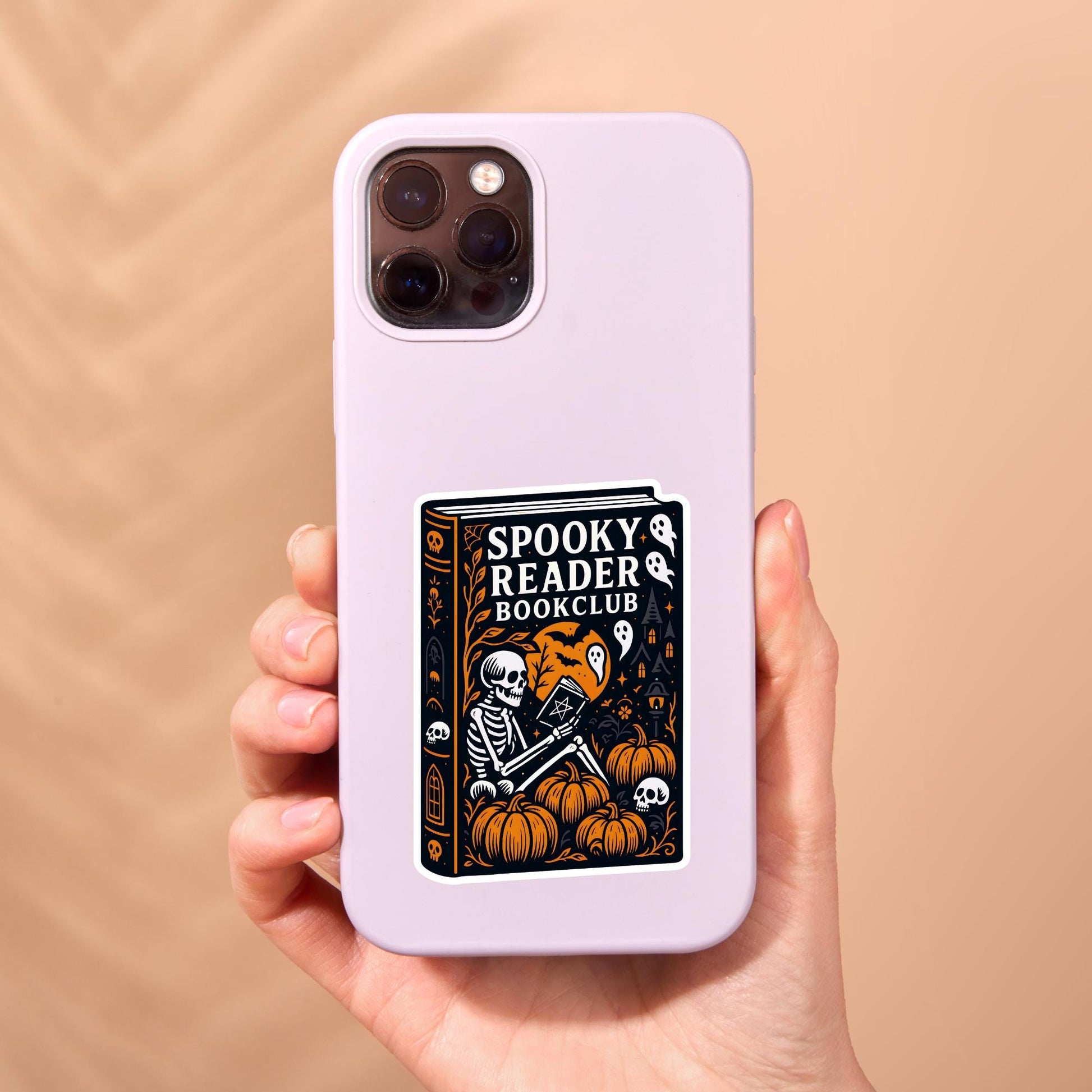Spooky book sticker, Skeleton sticker, Halloween sticker, fall sticker, kindle sticker, gothic sticker, bookish sticker, spooky reader