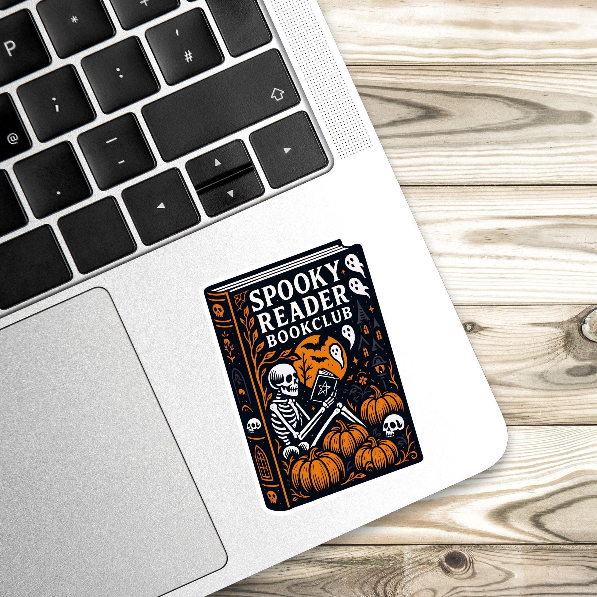 Spooky book sticker, Skeleton sticker, Halloween sticker, fall sticker, kindle sticker, gothic sticker, bookish sticker, spooky reader