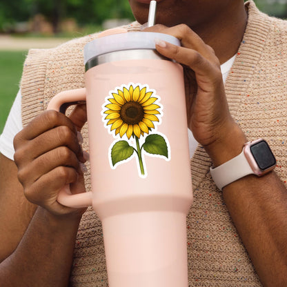 Sunflower sticker, flower sticker, sunflower vinyl sticker, floral vinyl sticker, self care, nature sticker, e-reader Kindle Stickers,