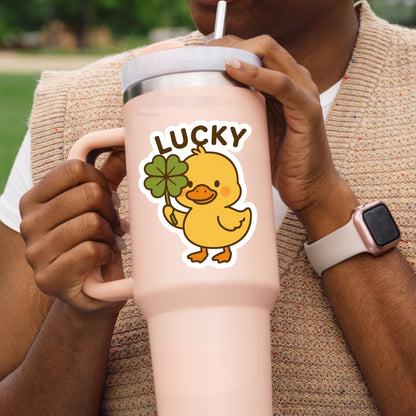 Lucky duck sticker, cute duck sticker, Mental Health Sticker, Anxiety Stickers, Funny Gift, self care, mental health, kindle sticker