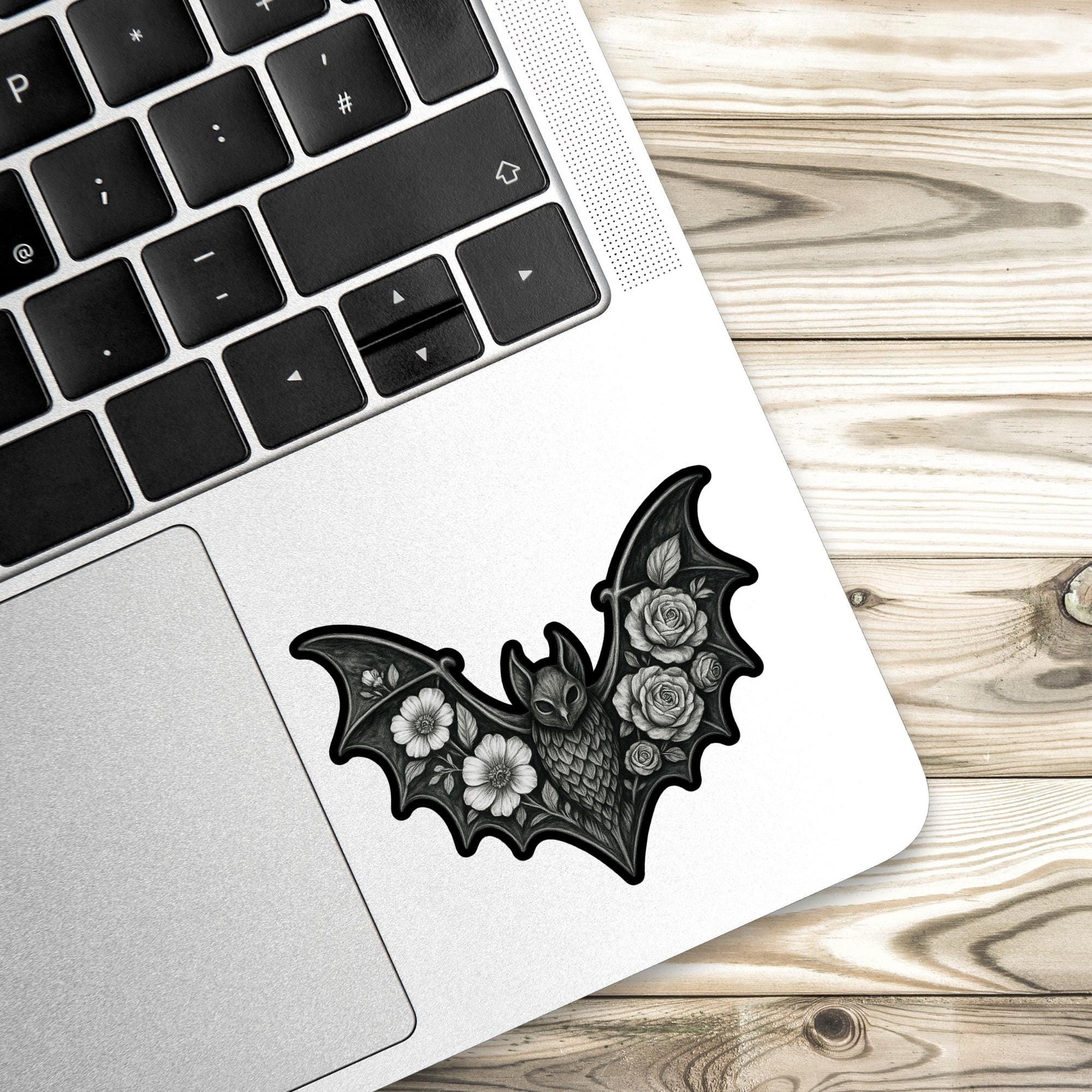 Bat floral sticker, Gothic Sticker, Dark Academia sticker, Dark Romance Theme for your water bottle, laptop sticker, kindle sticker, gothic