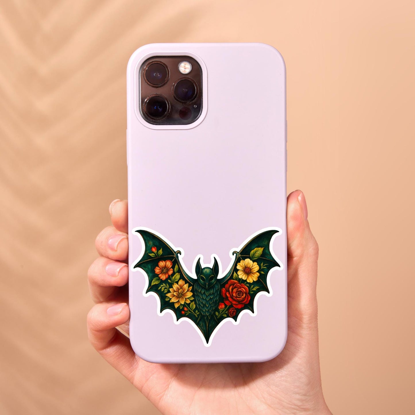 Bat floral sticker, Gothic Sticker, Dark Academia sticker, Dark Romance Theme for your water bottle, laptop sticker, kindle sticker, gothic