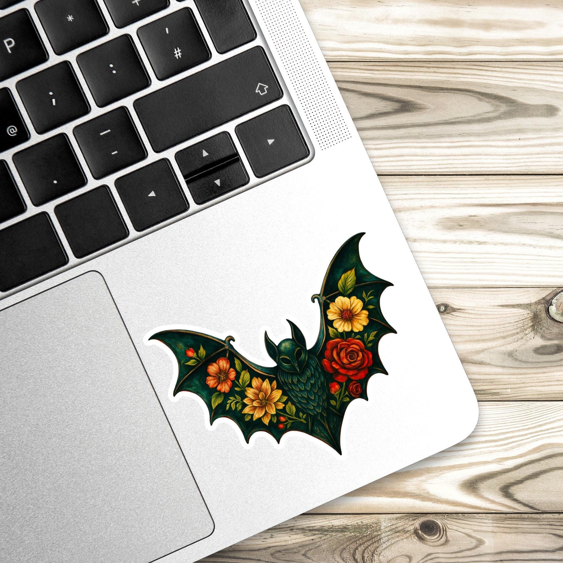 Bat floral sticker, Gothic Sticker, Dark Academia sticker, Dark Romance Theme for your water bottle, laptop sticker, kindle sticker, gothic