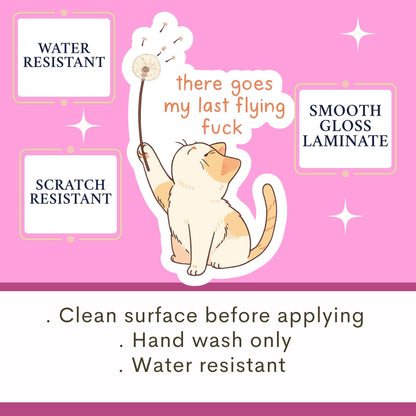 Sassy cat Sticker, last flying fuck, sarcastic sticker, cat Sticker, anxiety sticker, sarcastic sticker, funny cat sticker, Kindle Sticker,