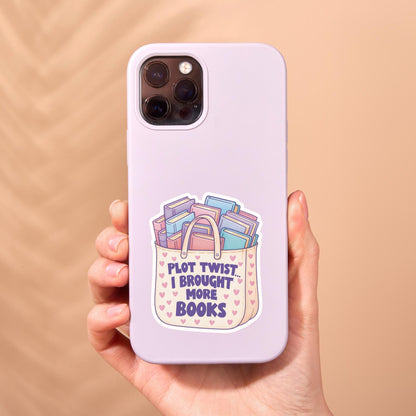 Plot twist I brought more books sticker, Antisocial Book Club sticker, Bookish gift, Reading, Smut sticker, Bookish merch, kindle sticker
