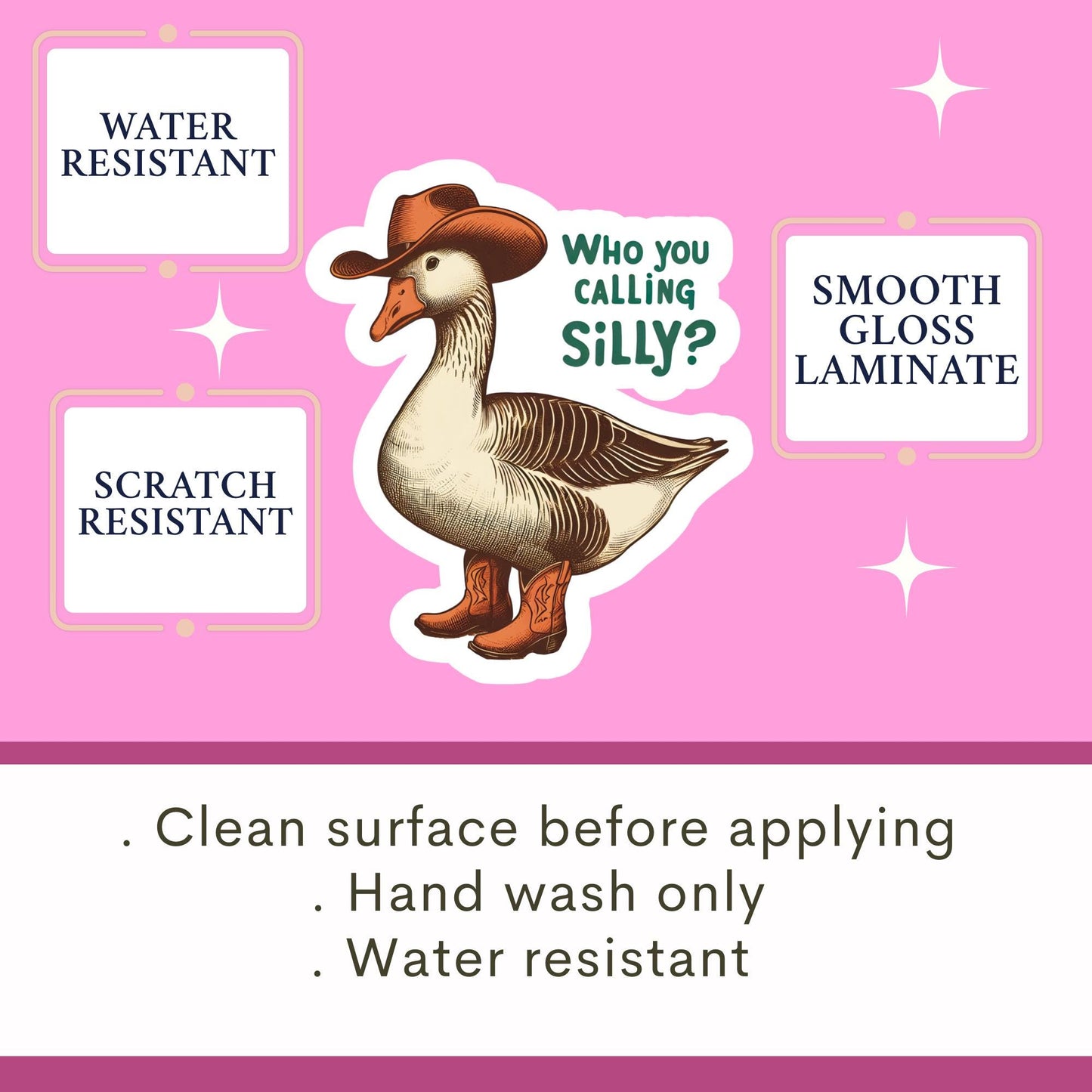 Silly goose Sticker, western sticker, Mental Health Sticker, Anxiety Stickers, Funny Gift, Self Love Decal, self care, mental health