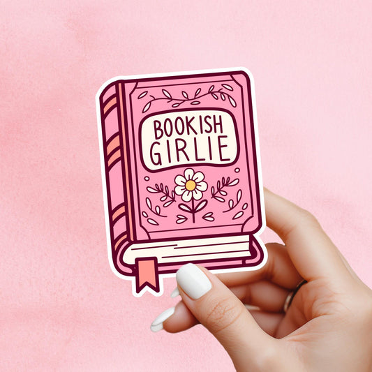 Bookish girlie sticker, pink book sticker for kindle, book sticker, fantasy sticker, bookish sticker, book stickers, stickers for kindle