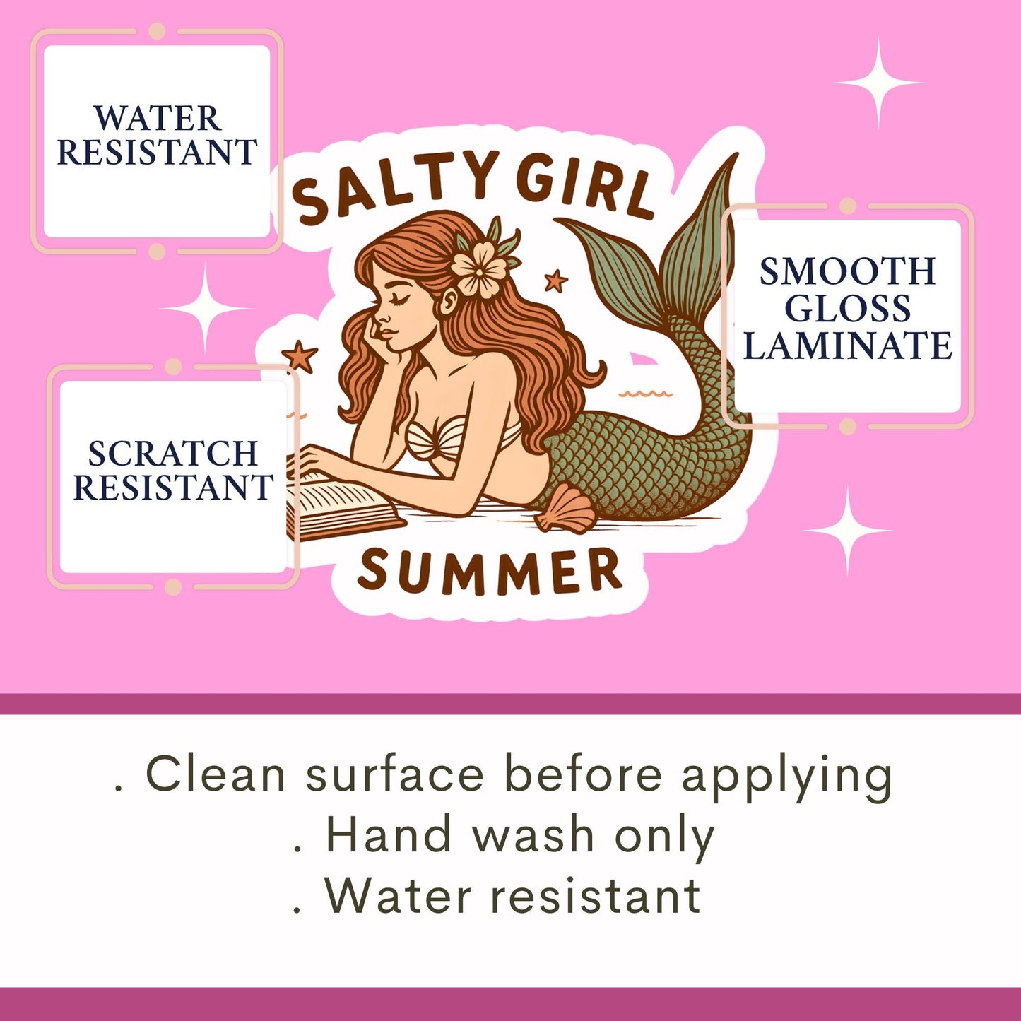 Salty girl bookclub sticker, mermaid sticker, book sticker, kindle sticker, bookish sticker, book stickers, book merch, fantasy sticker
