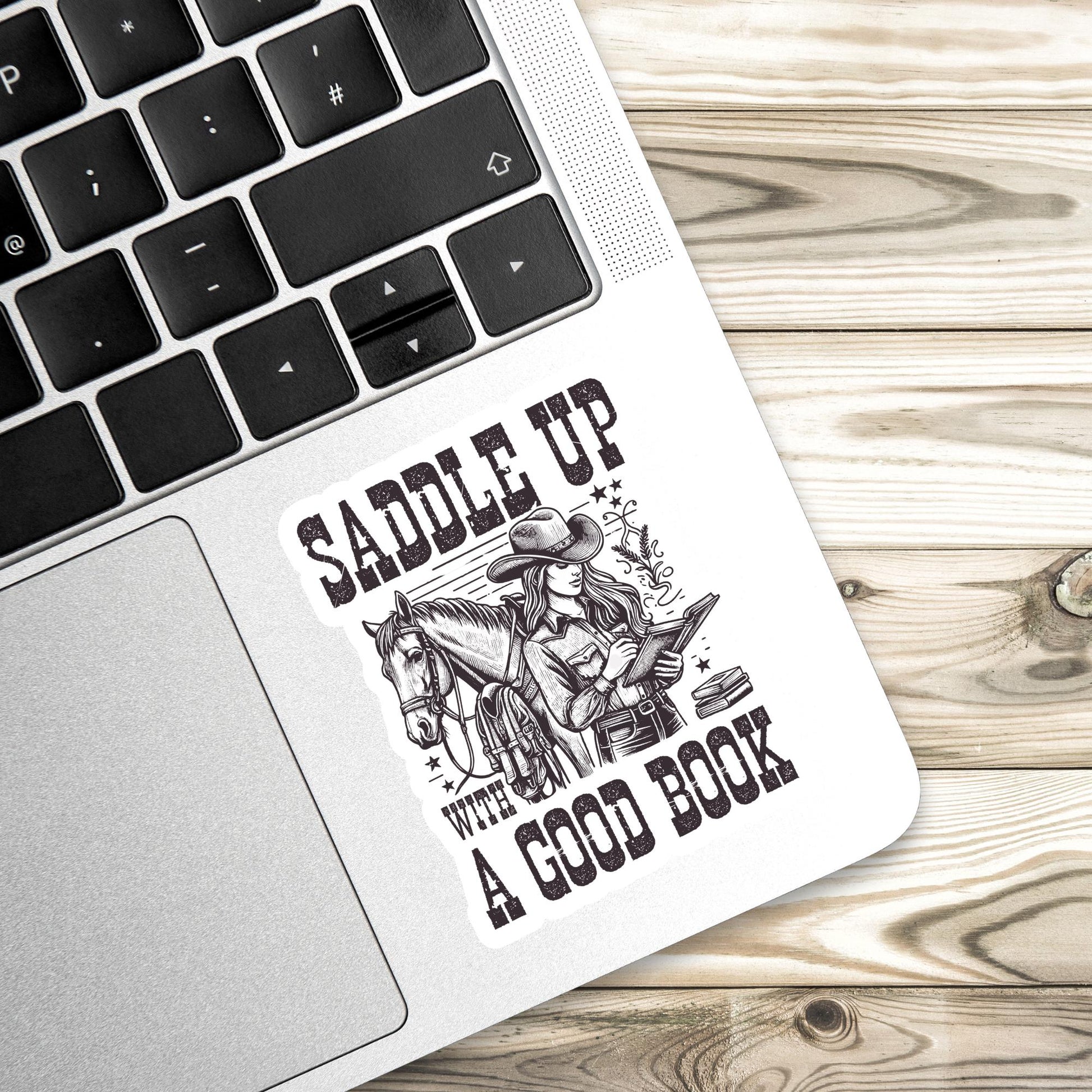 Cowgirl reading sticker, Western sticker, bookish sticker, cowboy sticker, book sticker, kindle sticker, book stickers, stickers for kindle