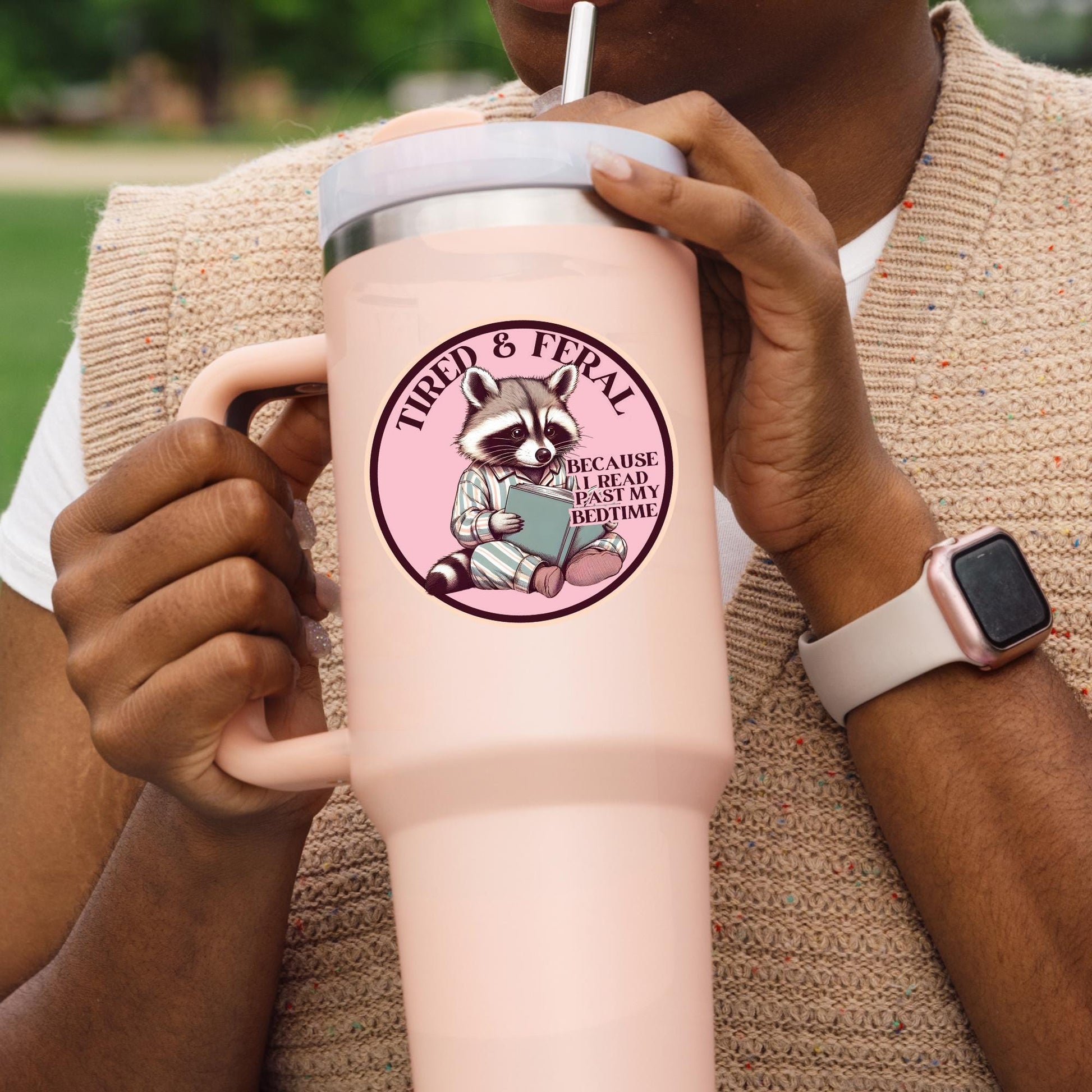 Racoon reading sticker, kindle sticker, book sticker, kindle sticker, bookish sticker, book stickers, stickers for kindle, racoon sticker